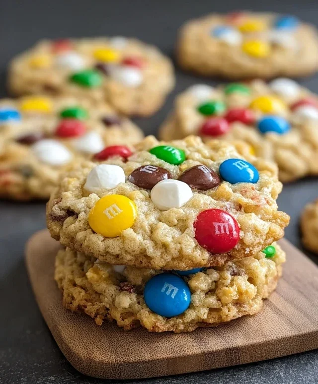 M&M Rice Krispies Cookies