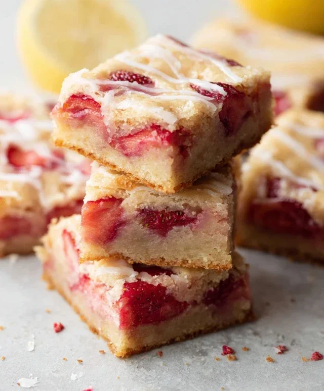 Strawberry Lemon Blondies