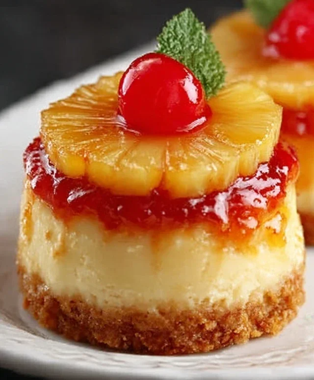 Mini Pineapple Upside-Down Cheesecakes