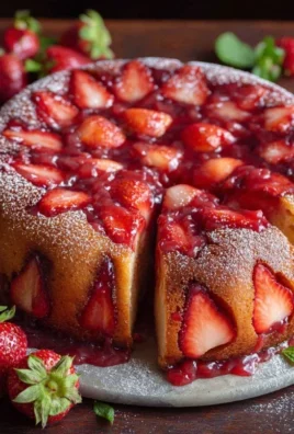 Easy Strawberry Cake with Strawberry Sauce