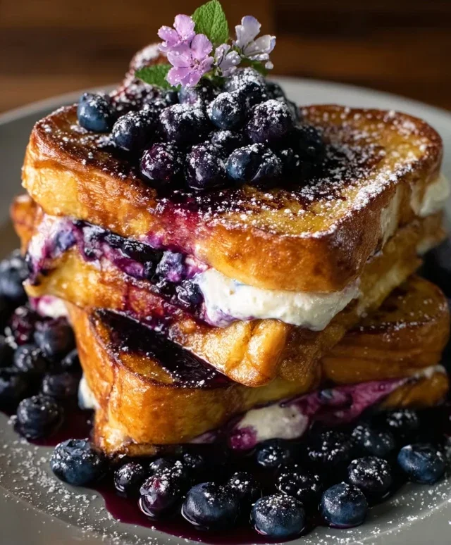 Blueberry Cream Cheese Stuffed French Toast