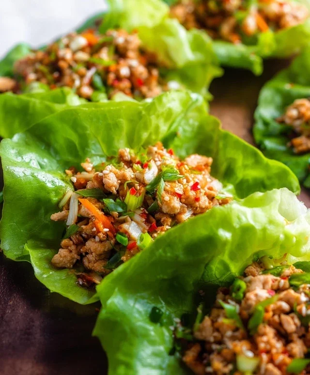 Asian chicken lettuce wraps recipe (Whole30, Pnon-non-non-alcoholic alternativeic non-alcoholic aleo, Low Carb)