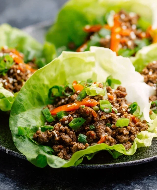 Asian Style Ground Beef Lettuce Wraps