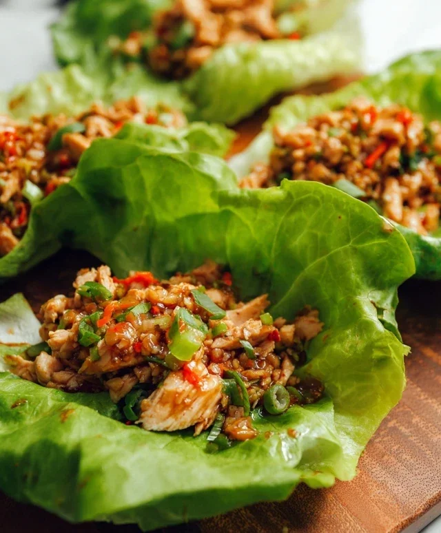 Asian Chicken Lettuce Wraps (Whole30, Non-Alcoholic, Low Carb)