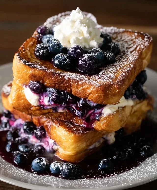 Blueberry Cream Cheese Stuffed French Toast