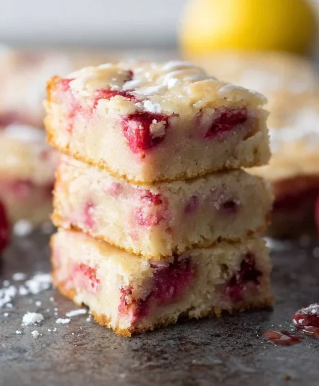 Strawberry Lemon Blondies