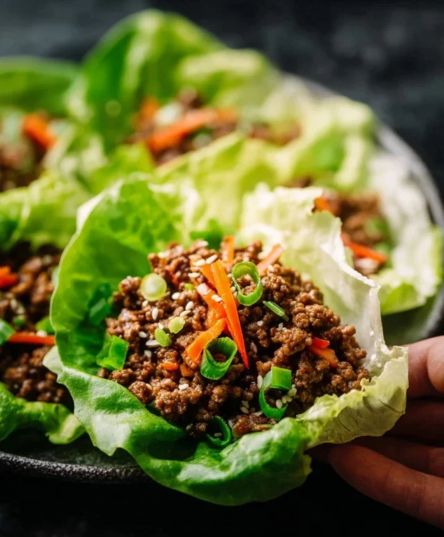 Asian Style Ground Beef Lettuce Wraps
