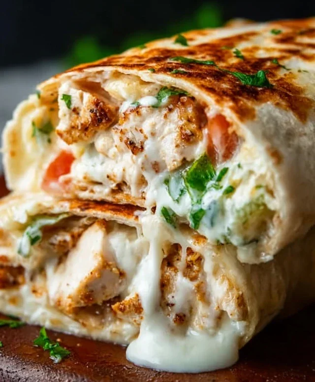 Cheesy Garlic Chicken Wraps