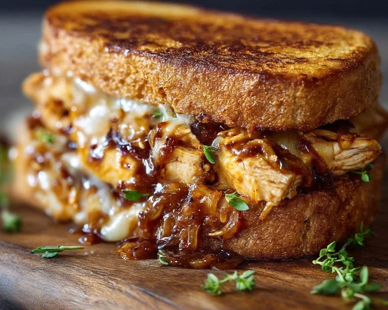 BBQ Chicken Grilled Cheese Sandwich