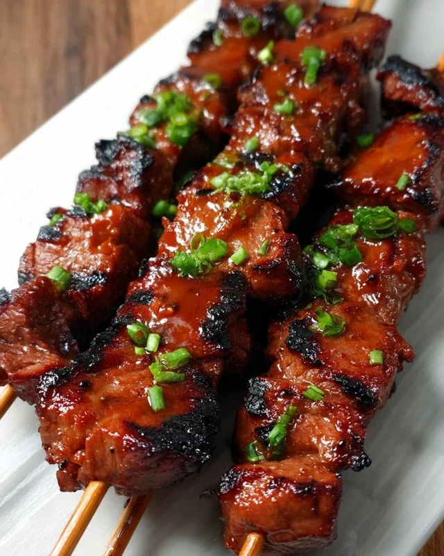 BBQ Beef Skewers with Filipino BBQ Marinade