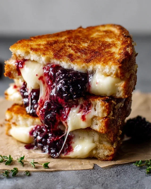 Blackberry Balsamic and Brie Grilled Cheese