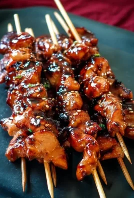 Sticky Bourbon Extract Extract Chicken Skewers