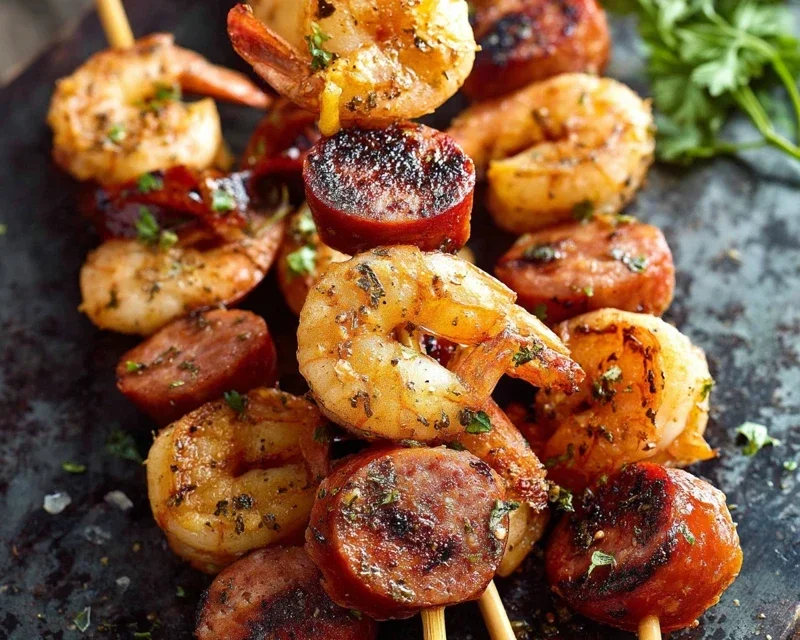 Sausage and Shrimp Kabobs
