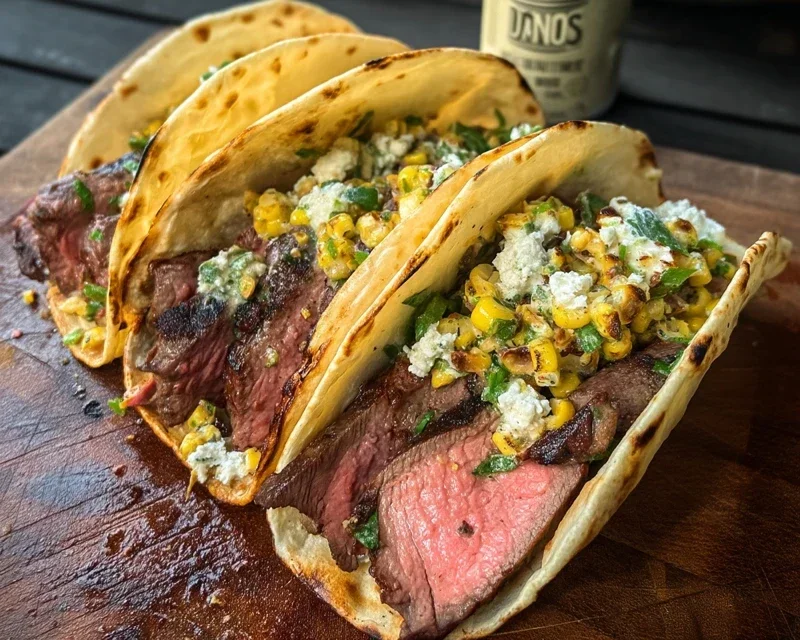 Grilled Elote Steak Tacos