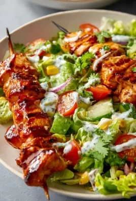 BBQ Chicken Skewer Salad