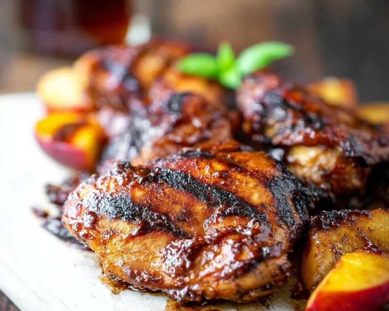 Grilled Bourbon Extract Extract Peach BBQ Chicken