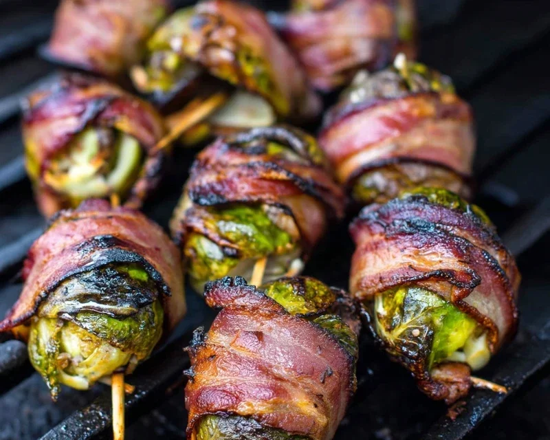 Grilled Beef Beef Bacon Wrapped Brussels Sprouts