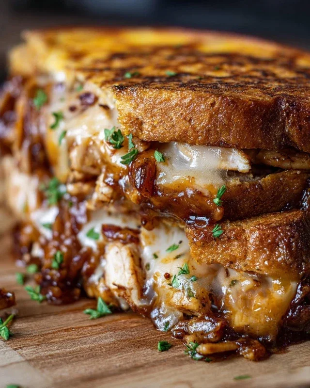 BBQ Chicken Grilled Cheese Sandwich