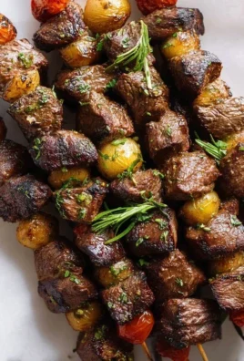 Rosemary Garlic Steak Kebabs