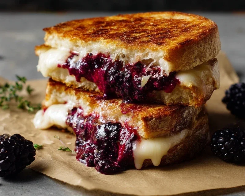 Blackberry Balsamic and Brie Grilled Cheese