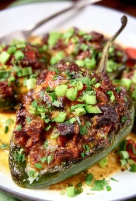 Brisket Stuffed Poblano Peppers