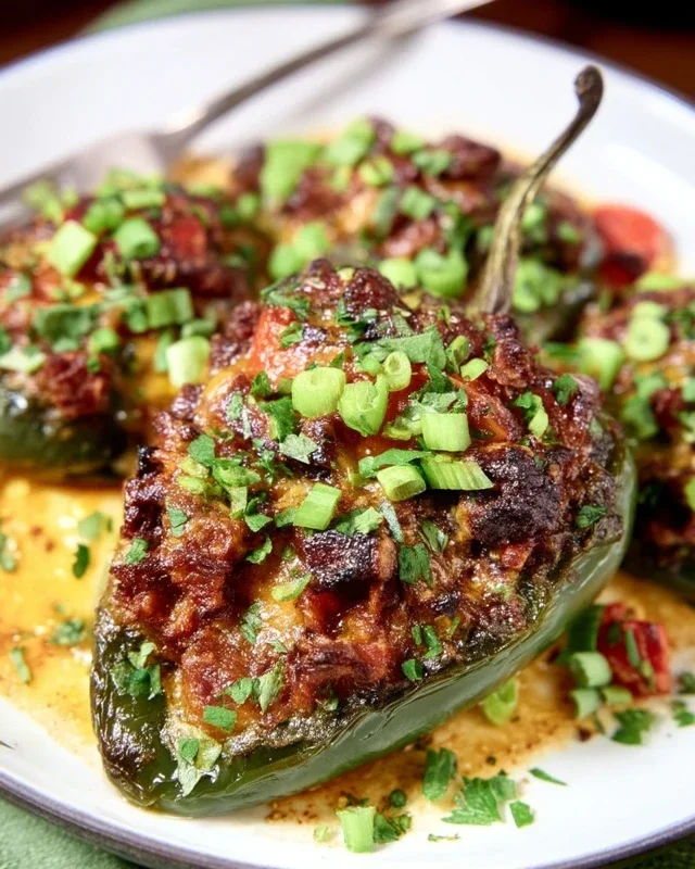 Brisket Stuffed Poblano Peppers