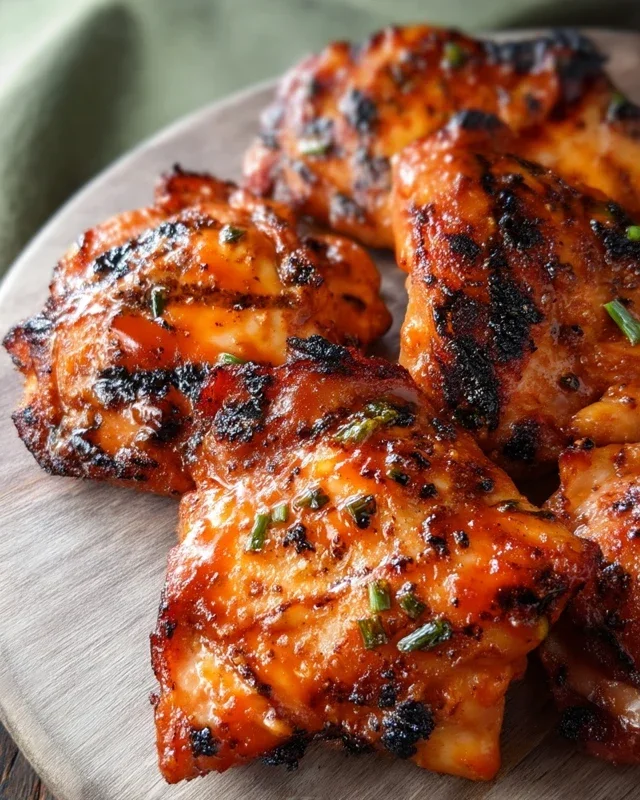 Grilled Honey Buffalo Chicken Thighs
