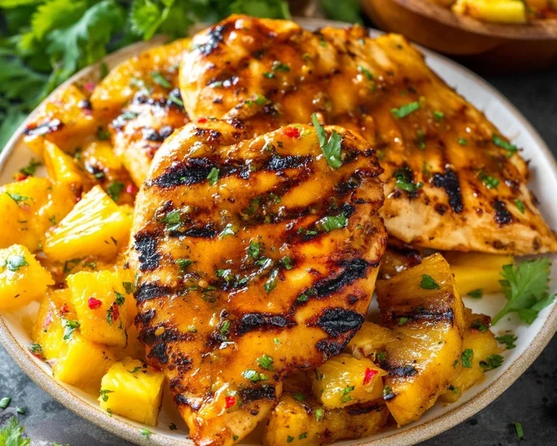 Grilled Mango Pineapple Chicken