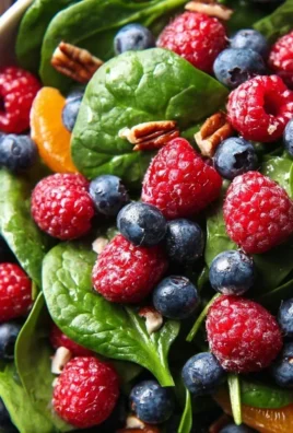 Berry Spinach Salad with Blueberries and Raspberries