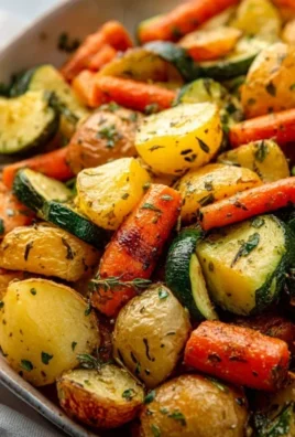Garlic Herb Roasted Potatoes Carrots and Zucchini