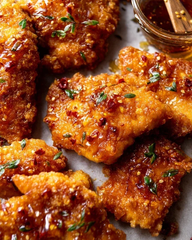 Baked Crunchy Hot Honey Chicken