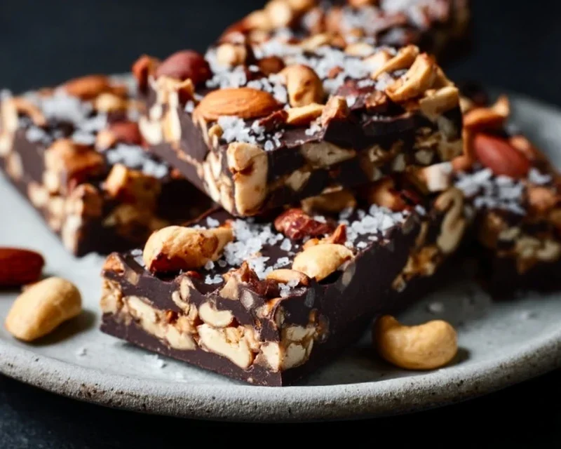 Dark Chocolate and Sea Salt Nut Bars