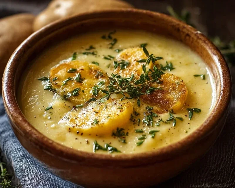 Hearty Cheddar Garlic Herb Potato Soup Recipe