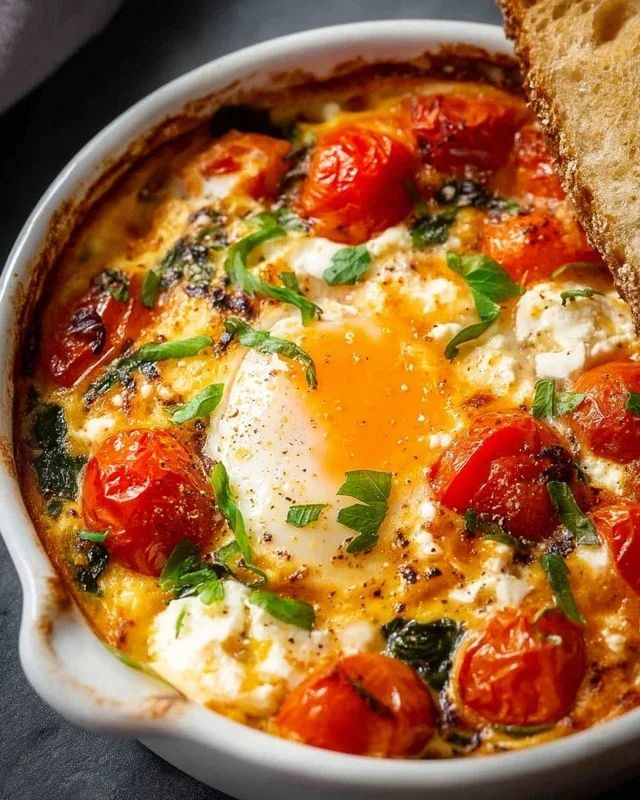 Baked Feta Eggs