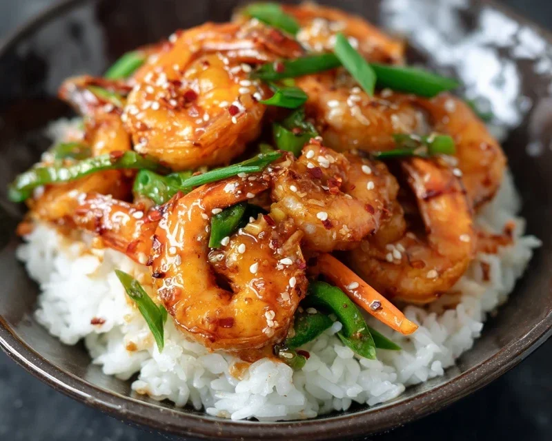 Honey Garlic Shrimp Bowls