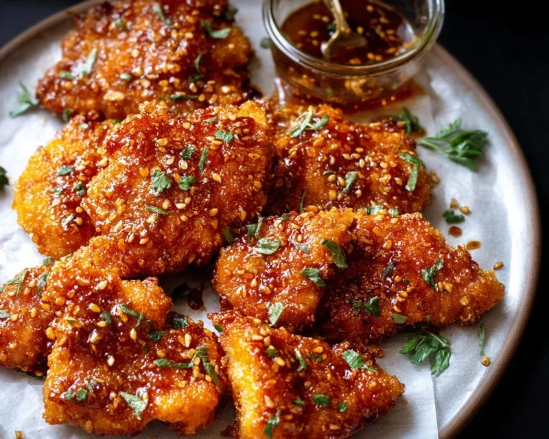 Baked Crunchy Hot Honey Chicken
