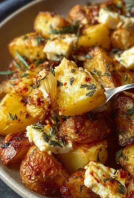 Roasted Potatoes with Baked Feta and Garlic