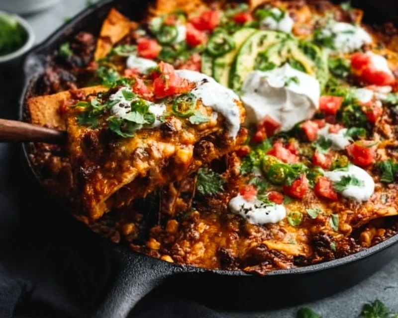 Beef Skillet Enchiladas