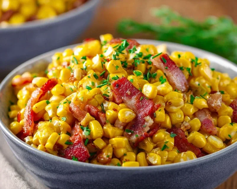 Fresh Corn and Beef Beef Bacon Side Dish