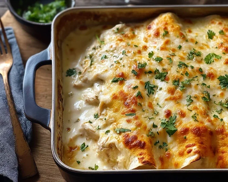 Creamy White Chicken Enchiladas