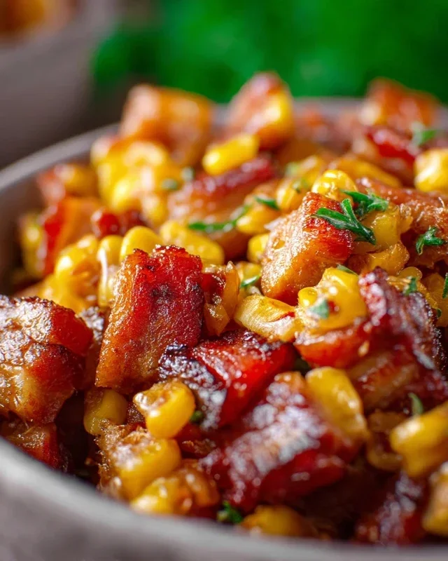 Fresh Corn and Beef Bacon Side Dish