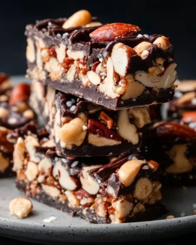 Dark Chocolate and Sea Salt Nut Bars
