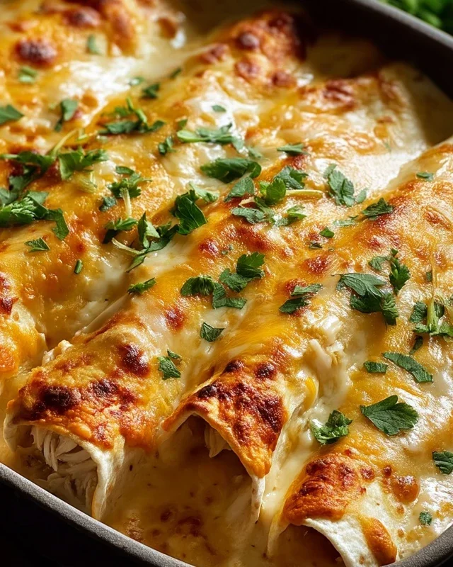 Creamy White Chicken Enchiladas