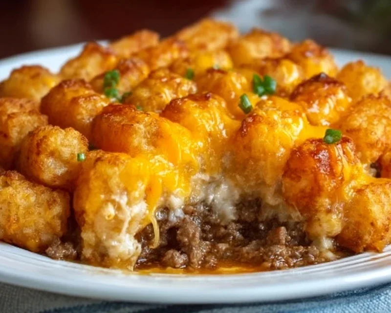 Tater Tot Casserole with Ground Beef