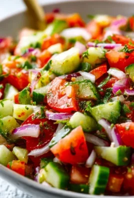 Mediterranean Salad with Cucumber, Tomato and Onion