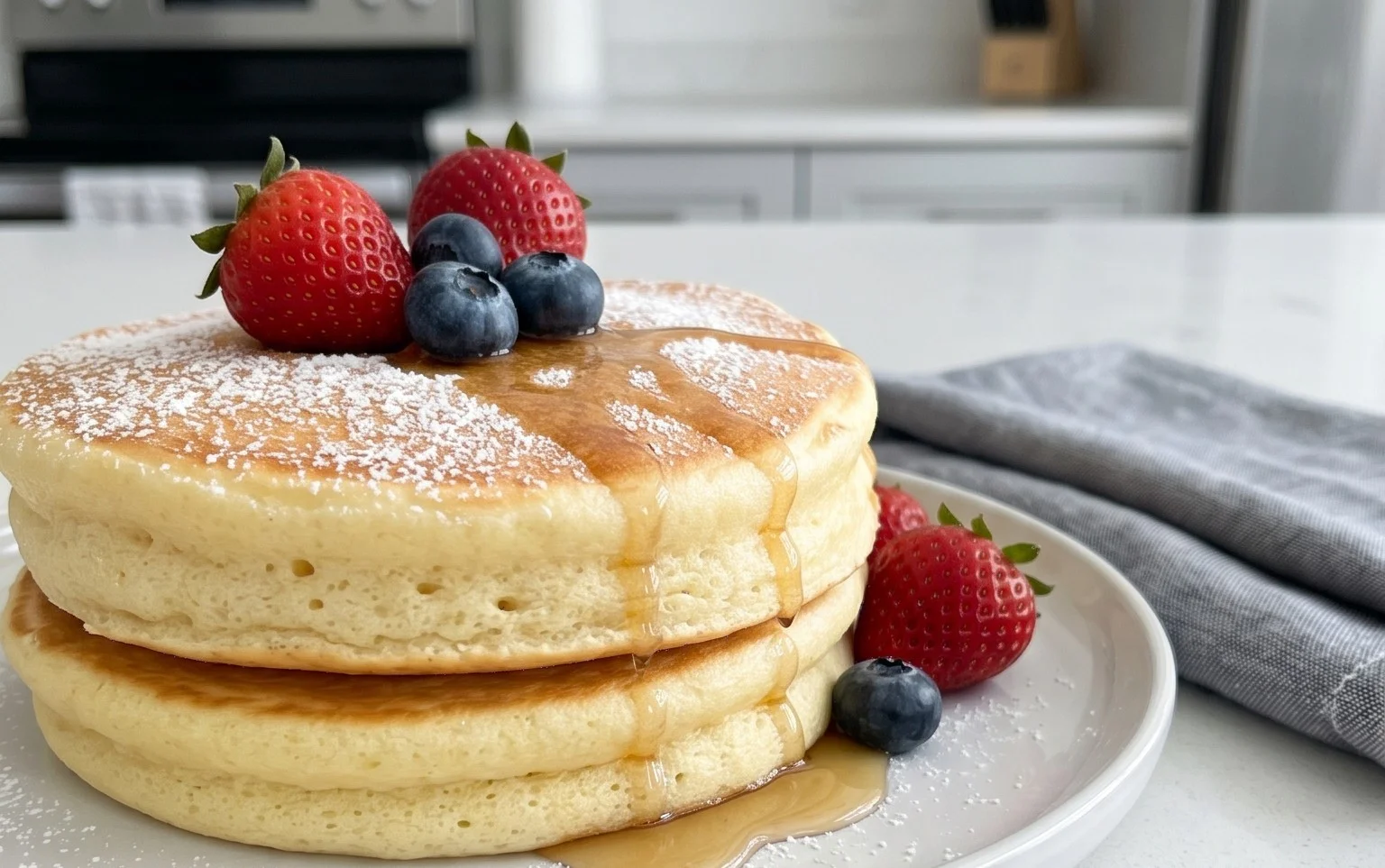 Fluffy Japanese Soufflé Pancakes