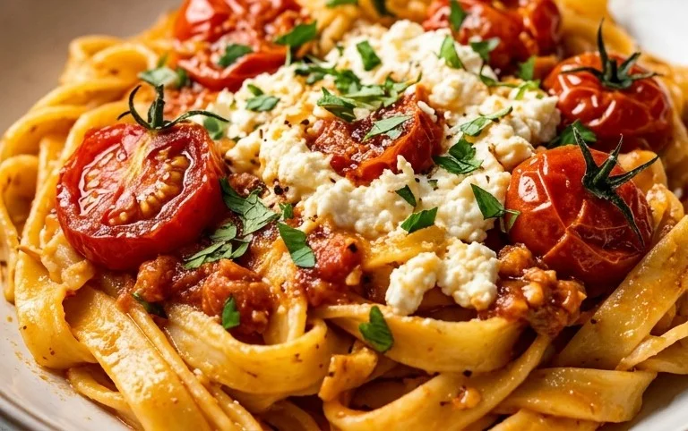 Roasted Tomato and Garlic Ricotta Pasta