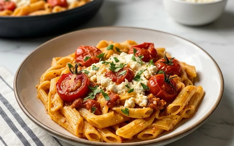 Roasted Tomato and Garlic Ricotta Pasta