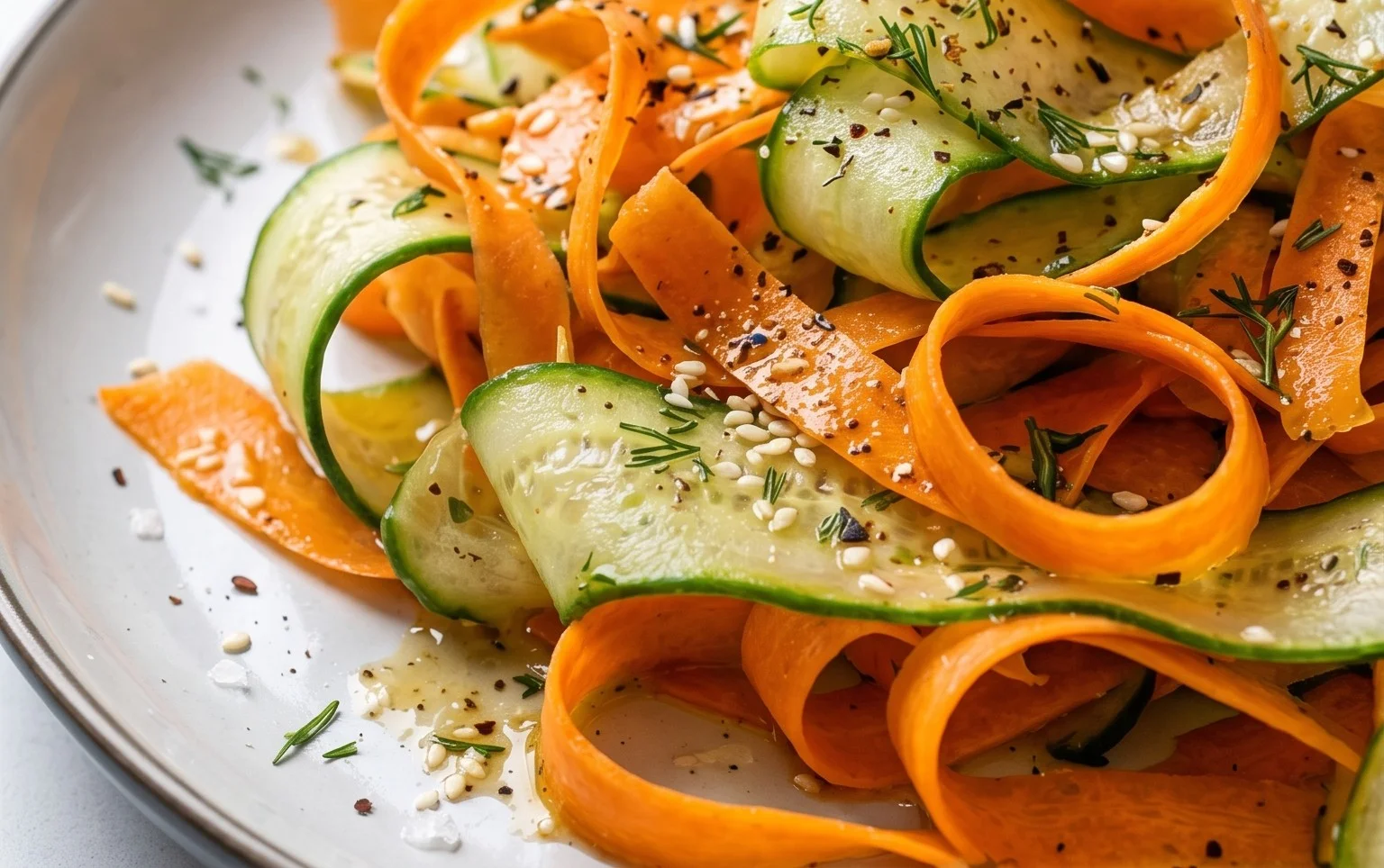 Carrot and Cucumber Ribbon Salad