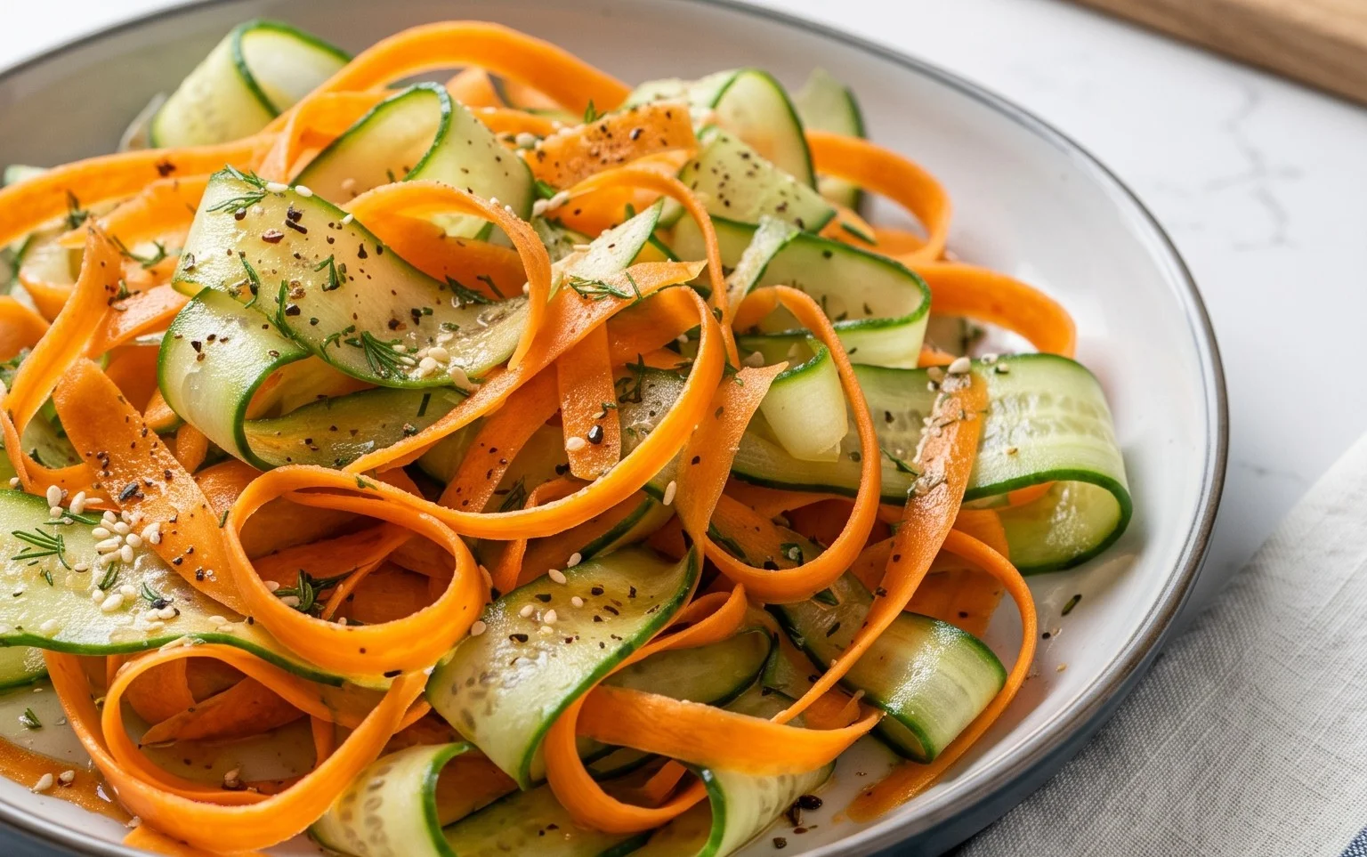 Carrot and Cucumber Ribbon Salad